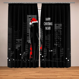 Фотошторы с принтом Happy Christmas Night в городе Новоалтайск, Блэкаут (светозащита 90%) / Габардин (светозащита 40% | 2 полотна шириной по 145 см; Высота 200-300 см; Крепление: шторная лента (на крючки); | christmas | happy christmas night | naked snow maiden | new year | night city | silhouette | новый год | ночной город | рождество | силуэт