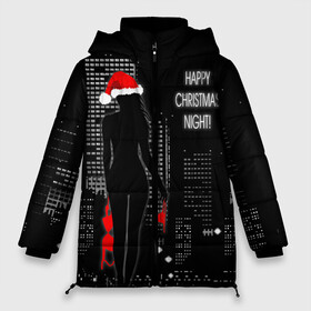 Женская зимняя куртка Oversize с принтом Happy Christmas Night в городе Новоалтайск, верх — 100% полиэстер; подкладка — 100% полиэстер; утеплитель — 100% полиэстер | длина ниже бедра, силуэт Оверсайз. Есть воротник-стойка, отстегивающийся капюшон и ветрозащитная планка. 

Боковые карманы с листочкой на кнопках и внутренний карман на молнии | christmas | happy christmas night | naked snow maiden | new year | night city | silhouette | новый год | ночной город | рождество | силуэт
