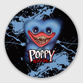 Круглый коврик для мышки с принтом POPPY PLAYTIME ИГРА ПОПИ ПЛЕЙ ТАЙМ в городе Новоалтайск, резина и полиэстер | круглая форма, изображение наносится на всю лицевую часть | Тематика изображения на принте: poppy playtime | игра | монстр | плэйтайм | попи плей тайм | попи плэй тайм | попиплейтам | попиплэйтайм | поппи плейтайм | поппиплэйтайм | хагги вагги | хаги ваги | хоррор