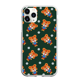 Чехол для iPhone 11 Pro матовый с принтом Тигрёнок и снежинка в городе Новоалтайск, Силикон |  | кошки | новый год | символ года | снежинки | тигр