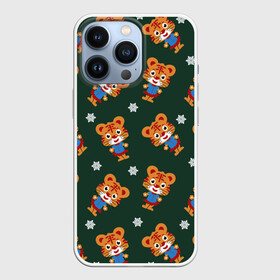 Чехол для iPhone 13 Pro с принтом Тигрёнок и снежинка в городе Новоалтайск,  |  | кошки | новый год | символ года | снежинки | тигр