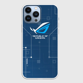 Чехол для iPhone 13 Pro Max с принтом ROG холодный в городе Новоалтайск,  |  | asus | gta | асус | бренд | видеокарта | дети | забава | игрушки | игры | киберспорт | компания | компьютер | лидер | майнкр | монитор | ноутбук | процессор | развлечение | ребёнок | синий | системный