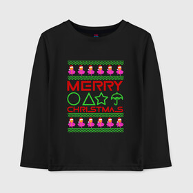 Детский лонгслив хлопок с принтом Merry Christmas Squid Game в городе Новоалтайск, 100% хлопок | круглый вырез горловины, полуприлегающий силуэт, длина до линии бедер | 2022 | merry christmas | squid game | squid game new year | игра в кальмара | новогодняя игра в кальмара | новый год | новый год 2022 | паттерн игра в кальмара | рождество | с рождеством | сериал игра в кальмара