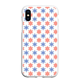 Чехол для iPhone XS Max матовый с принтом снежинки паттерн snowflakes pattern в городе Новоалтайск, Силикон | Область печати: задняя сторона чехла, без боковых панелей | pattern | snowflakes | новый год | паттерн | снежинки