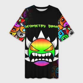 Платье-футболка 3D с принтом GEOMETRY DASH COLORFUL  ГЕОМЕТРИ ДАШ КРАСОЧНЫЙ в городе Новоалтайск,  |  | 2d игра | colorful | geometry dash | mobile game | robtop | space | геометри даш | космос | красочный | кубики | кубы | мобильная игра | неон | разноцветный