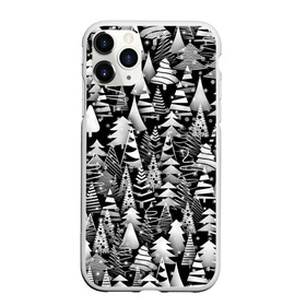 Чехол для iPhone 11 Pro матовый с принтом Лес абстрактных ёлок в городе Новоалтайск, Силикон |  | абстракция | ёлка | ель | лес | новогодний | новый год | паттерн | рождество | снег | снежинки | чернобелый