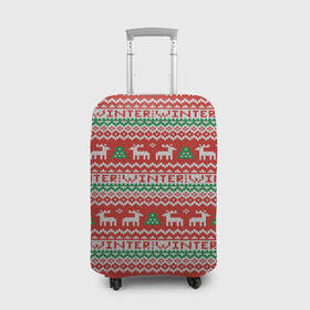Чехол для чемодана 3D с принтом Deer Christmas Pattern в городе Новоалтайск, 86% полиэфир, 14% спандекс | двустороннее нанесение принта, прорези для ручек и колес | background | christmas | christmas pattern | deer | herringbone | holiday | knitted pattern | new year | pattern | texture | tree | вязаный узор | елка | елочка | новогодний узор | новый год | олени | паттерн | праздник | рождество | текстура | узор | фон