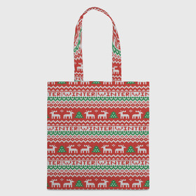 Шоппер 3D с принтом Deer Christmas Pattern в городе Новоалтайск, 100% полиэстер | Плотность: 200 г/м2; Размер: 34×35 см; Высота лямок: 30 см | background | christmas | christmas pattern | deer | herringbone | holiday | knitted pattern | new year | pattern | texture | tree | вязаный узор | елка | елочка | новогодний узор | новый год | олени | паттерн | праздник | рождество | текстура | узор | фон