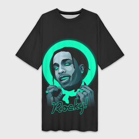 Платье-футболка 3D с принтом Mint Asap в городе Новоалтайск,  |  | asap rocky | hip hop | rap | rep | асап роки | исполнители | исполнитель | музыка | реп