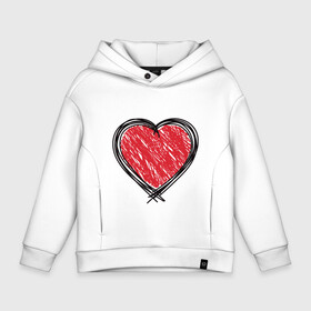 Детское худи Oversize хлопок с принтом Doodle Heart в городе Новоалтайск, френч-терри — 70% хлопок, 30% полиэстер. Мягкий теплый начес внутри —100% хлопок | боковые карманы, эластичные манжеты и нижняя кромка, капюшон на магнитной кнопке | граффити | карандаш | любовь | набросок | рисунок | сердце | эских