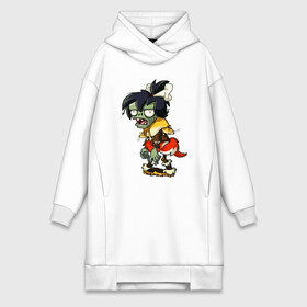 Платье-худи хлопок с принтом Female cave zombie в городе Новоалтайск,  |  | brains | joystick awards 2010 | plant | plants vs zombies | popcap | pvz | tower defense | vieo game | zombie | видео игра | зомби | игра года | мозги | растение | растения против зомби | стратегия
