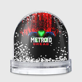 Игрушка Снежный шар с принтом Metroid Dread Самус Аран и потеки крови в городе Новоалтайск, Пластик | Изображение внутри шара печатается на глянцевой фотобумаге с двух сторон | aran | dread | mercurysteam | metroid | nintendo | samus | samus aran | самус аран