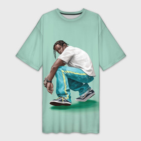 Платье-футболка 3D с принтом Мятный АСАП в городе Новоалтайск,  |  | asap rocky | hip hop | rap | rep | асап роки | исполнители | исполнитель | музыка | реп