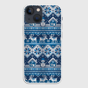 Чехол для iPhone 13 mini с принтом Christmas Pattern в городе Новоалтайск,  |  | Тематика изображения на принте: background | christmas | deer | holiday | house | knitted pattern | new year | pattern | snow | snowflakes | snowman | texture | winter | вязаный узор | домик | зима | новый год | олени | праздник | рождество | снег | снеговик | снежинки | текстура | узор