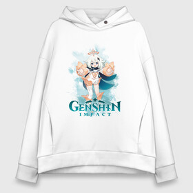 Женское худи Oversize хлопок с принтом Паймон Paimon Genshin Impact в городе Новоалтайск, френч-терри — 70% хлопок, 30% полиэстер. Мягкий теплый начес внутри —100% хлопок | боковые карманы, эластичные манжеты и нижняя кромка, капюшон на магнитной кнопке | action | game | genshin impact | paimon | rpg | аниме | геншин импакт | геншин удар | игра | консерва | мир | молитва | паймон | проводник