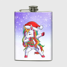 Фляга с принтом Xmas Unicorn Dabbing   Рождественский Единорог Даб в городе Новоалтайск, металлический корпус | емкость 0,22 л, размер 125 х 94 мм. Виниловая наклейка запечатывается полностью | christmas | dabbing | santa | unicorn | даббинг | дед мороз | единорог | зима | новый год | радуга | радужный | рождество | санта | снег | снежинка | юникорн
