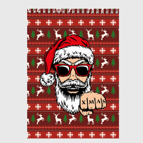 Скетчбук с принтом Bad Santa Плохой Санта в городе Новоалтайск, 100% бумага
 | 48 листов, плотность листов — 100 г/м2, плотность картонной обложки — 250 г/м2. Листы скреплены сверху удобной пружинной спиралью | Тематика изображения на принте: 2022 | год тигра | новый год | новый год 2022 | символ года | тигр | тигренок | тигрица | тигры