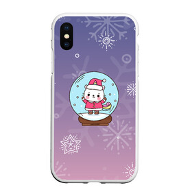 Чехол для iPhone XS Max матовый с принтом Happy New Year 2022. Сat 3 в городе Новоалтайск, Силикон | Область печати: задняя сторона чехла, без боковых панелей | Тематика изображения на принте: 2022 | 22 | ball | cat | happy new year | holiday | new year | гирлянда | кот | котенок | новый год | праздник | рождество | шар
