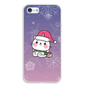 Чехол для iPhone 5/5S матовый с принтом Happy New Year 2022. Сat 4 в городе Новоалтайск, Силикон | Область печати: задняя сторона чехла, без боковых панелей | Тематика изображения на принте: 2022 | 22 | cat | happy new year | holiday | new year | гирлянда | кот | котенок | новый год | праздник | рождество