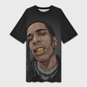 Платье-футболка 3D с принтом Дерзкий ASAP в городе Новоалтайск,  |  | asap rocky | hip hop | rap | rep | асап роки | исполнители | исполнитель | музыка | реп