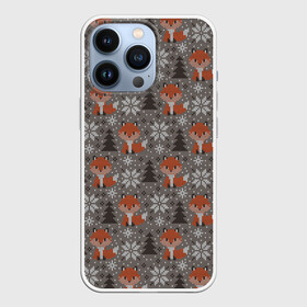 Чехол для iPhone 13 Pro с принтом Вязанные лисички в городе Новоалтайск,  |  | вязанка | животные | лес | лисий хвост | лисы | паттерн | текстура
