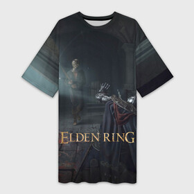 Платье-футболка 3D с принтом Elden Ring  Нежить в городе Новоалтайск,  |  | action | art | elden | from | game | namco | ring | rpg | software | undead | джордж | игра | кольцо | мартин | междуземье | миядзаки | пепельный | погасший | потускневший | фэнтези | хидэтака | элден