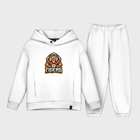 Детский костюм хлопок Oversize с принтом Тигр | Tigers в городе Новоалтайск,  |  | furry | low poly | tiger | восточный тигр | год тигра | голова | кошка | лоу поли | тигр | тигренок | фурри | хищник