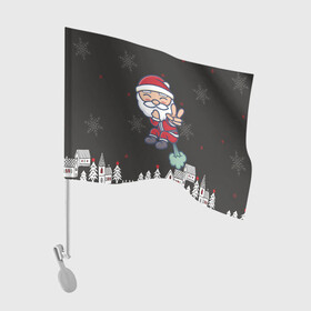 Флаг для автомобиля с принтом Плохой Санта 2022 Bad Santa в городе Новоалтайск, 100% полиэстер | Размер: 30*21 см | 2022 | год тигра | новый год | новый год 2022 | символ года | тигр | тигренок | тигрица | тигры