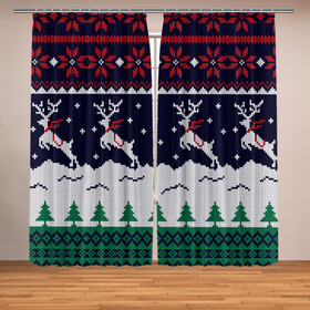 Фотошторы с принтом СВИТЕР С ОЛЕНЯМИ DEER SWEATER в городе Новоалтайск, Блэкаут (светозащита 90%) / Габардин (светозащита 40% | 2 полотна шириной по 145 см; Высота 200-300 см; Крепление: шторная лента (на крючки); | 2022 | christmas | cold | deer | merry | new | snow | winter | year | буря | вязаный | год | елка | елки | ель | зима | лес | метель | мороз | новый | олени | олень | оленями | рождество | с | свитер | снег | снежинка | снежинки | холод