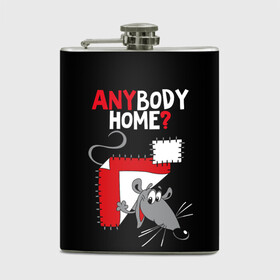 Фляга с принтом Anybody home есть кто-нибудь дома? в городе Новоалтайск, металлический корпус | емкость 0,22 л, размер 125 х 94 мм. Виниловая наклейка запечатывается полностью | anybody home | funny | is there anyone at home | looking out | mouse | patches | seams | smiling | threads | весёлый | выглядывает | есть ктонибудь дома | заплатки | мышонок | мышь | нитки | улыбается | швы