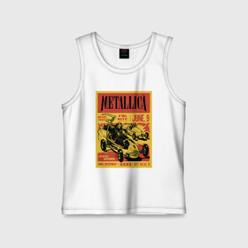 Детская майка хлопок с принтом Metallica   Iowa Speedway playbill в городе Новоалтайск,  |  | car | death | group | hard rock | hype | metallica | music | skull | speed | thrash metal | usa | группа | металлика | музыка | скорость | сша | тяжёлый рок | череп