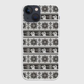 Чехол для iPhone 13 mini с принтом Squirrel Pattern в городе Новоалтайск,  |  | background | christmas | hearts | holiday | knitted pattern | new year | pattern | snowflakes | squirrel | texture | белка | вязаный узор | новый год | паттерн | праздник | рождество | сердечки | снежинки | текстура | узор | фон