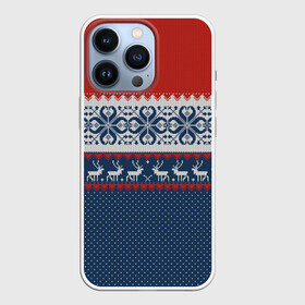 Чехол для iPhone 13 Pro с принтом НОВОГОДНИЙ УЗОР С ОЛЕНЯМИ в городе Новоалтайск,  |  | background | christmas | deer | holiday | knitted pattern | new year | pattern | snowflakes | texture | вязаный узор | новый год | олени | паттерн | праздник | рождество | снежинки | текстура | узор | фон