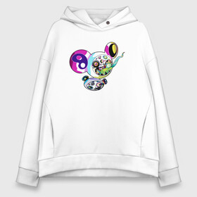 Женское худи Oversize хлопок с принтом Takashi Murakami Такаси Мураками ДОБ в городе Новоалтайск, френч-терри — 70% хлопок, 30% полиэстер. Мягкий теплый начес внутри —100% хлопок | боковые карманы, эластичные манжеты и нижняя кромка, капюшон на магнитной кнопке | art | japan | pop art | smile | takashi murakami | абстракционизм | арт | безубие | графика | доб | искусство | красочный | монстрик | поп арт | современное искусство | такаси мураками | такаши мураками