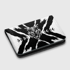 Картхолдер с принтом с принтом Tiger Black & White Черно-белый Тигр в городе Новоалтайск, натуральная матовая кожа | размер 7,3 х 10 см; кардхолдер имеет 4 кармана для карт; | cat | tiger | год тигра | зверь | кошка | символ года | тигр | хищник