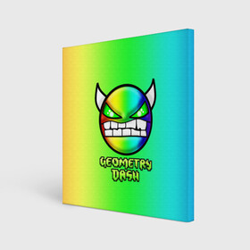 Холст квадратный с принтом Геометри Дэш радужный Geometry Dash в городе Новоалтайск, 100% ПВХ |  | demon | game | geometry dash | геометри даш | геометри дэш | геометрии даш | геометрии дэш | геометрия даш | игра
