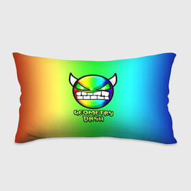 Подушка 3D антистресс с принтом Геометри Дэш радужный Geometry Dash в городе Новоалтайск, наволочка — 100% полиэстер, наполнитель — вспененный полистирол | состоит из подушки и наволочки на молнии | demon | game | geometry dash | геометри даш | геометри дэш | геометрии даш | геометрии дэш | геометрия даш | игра