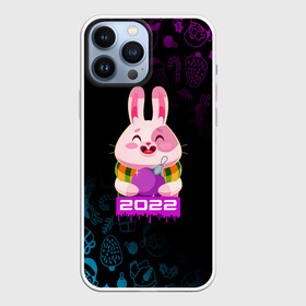 Чехол для iPhone 13 Pro Max с принтом Заяц Новогодний 2022 года. в городе Новоалтайск,  |  | Тематика изображения на принте: 2022 | merry christmas | год тигра | зима близко | нг | новогодний | новогодний тигр | новогодняя символика | новый год | новый год 2022 | рождество | символ 2022 года | снег | снежинки | тигр
