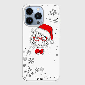 Чехол для iPhone 13 Pro с принтом Новогодний тигр летящие снежинки. в городе Новоалтайск,  |  | 2022 | merry christmas | год тигра | зима близко | нг | новогодний | новогодний тигр | новогодняя символика | новый год | новый год 2022 | рождество | символ 2022 года | снег | снежинки | тигр
