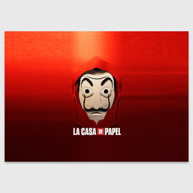 Поздравительная открытка с принтом СЕРИАЛ БУМАЖНЫЙ ДОМ LA CASA DE PAPEL в городе Новоалтайск, 100% бумага | плотность бумаги 280 г/м2, матовая, на обратной стороне линовка и место для марки
 | Тематика изображения на принте: bella ciao | la casa de papel | бумажный дом | ла каса де | ла каса де папель | ла каса де пепел | лакаса | сериал | фильм