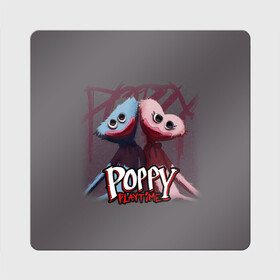 Магнит виниловый Квадрат с принтом ХАГГИ ВАГГИ ПАРОЧКА - POPPY PLAYTIME в городе Новоалтайск, полимерный материал с магнитным слоем | размер 9*9 см, закругленные углы | Тематика изображения на принте: poppy playtime | игра | монстр | плэйтайм | попи плей тайм | попи плэй тайм | попиплейтам | попиплэйтайм | поппи плейтайм | поппиплэйтайм | хагги вагги | хаги ваги | хоррор