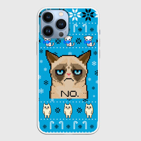 Чехол для iPhone 13 Pro Max с принтом Grumpy КОТ МЕМ НОВОГОДНИЙ в городе Новоалтайск,  |  | Тематика изображения на принте: 2021 | 2022 | cat | christmas | mem | merry | merry christmas | new year | snow | sweater | ugly christmas | winter | зима | кис | киска | кот | котейка | котик | коты | котяра | кошка | кошки | мем | мемы | новогодний | новогодняя | новый 