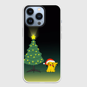 Чехол для iPhone 13 Pro с принтом Пикачу с Ёлкой в городе Новоалтайск,  |  | pikachy | гирлянда | елка | пикачу | покемон | шарики | электричество