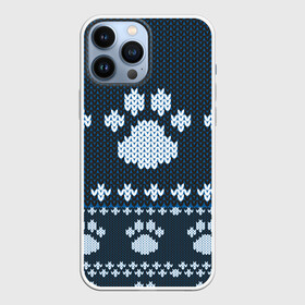 Чехол для iPhone 13 Pro Max с принтом Вязанные тигровые лапки в городе Новоалтайск,  |  | вязанка | лапы | след | след животного | узоры