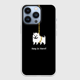 Чехол для iPhone 13 Pro с принтом UNDERTALE DOG НА КАНАТЕ в городе Новоалтайск,  |  | Тематика изображения на принте: asriel dreemurr | chara | frisk | gaster blaster | heart | sans | undertale | азриэль дримурр | андертейл | гастер | меттатон | санс | сердце | фриск | чара