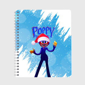 Тетрадь с принтом Новогодний Poppy Playtime. в городе Новоалтайск, 100% бумага | 48 листов, плотность листов — 60 г/м2, плотность картонной обложки — 250 г/м2. Листы скреплены сбоку удобной пружинной спиралью. Уголки страниц и обложки скругленные. Цвет линий — светло-серый
 | 2021 | 2022 | happy new year | play | poppy | poppy playtime | poppyplaytime | time | игра | монстр | новогодний poppy playtime | новый год | праздник | снежинки