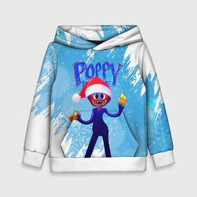 Детская толстовка 3D с принтом Новогодний Poppy Playtime. в городе Новоалтайск, 100% полиэстер | двухслойный капюшон со шнурком для регулировки, мягкие манжеты на рукавах и по низу толстовки, спереди карман-кенгуру с мягким внутренним слоем | 2021 | 2022 | happy new year | play | poppy | poppy playtime | poppyplaytime | time | игра | монстр | новогодний poppy playtime | новый год | праздник | снежинки