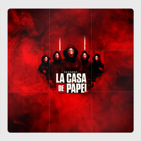 Магнитный плакат 3Х3 с принтом БУМАЖНЫЙ ДОМ - LA CASA DE PAPEL - BELLA CIAO в городе Новоалтайск, Полимерный материал с магнитным слоем | 9 деталей размером 9*9 см | Тематика изображения на принте: bella ciao | la casa de papel | бумажный дом | ла каса де | ла каса де папель | ла каса де пепел | лакаса | сериал | фильм