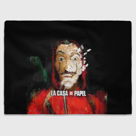 Плед 3D с принтом БУМАЖНЫЙ ДОМ РИСУНОК - LA CASA DE PAPEL BELLA CIAO в городе Новоалтайск, 100% полиэстер | закругленные углы, все края обработаны. Ткань не мнется и не растягивается | bella ciao | la casa de papel | бумажный дом | ла каса де | ла каса де папель | ла каса де пепел | лакаса | сериал | фильм
