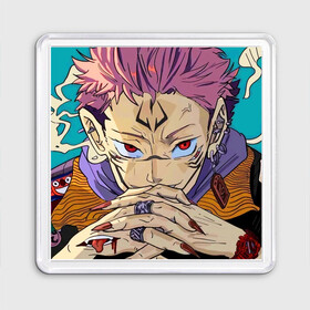 Магнит 55*55 с принтом Jujutsu Kaisen (Магическая битва) - Сукуна в городе Новоалтайск, Пластик | Размер: 65*65 мм; Размер печати: 55*55 мм | Тематика изображения на принте: jujutsu kaisen | sukuna | аниме | двуликий | дзюдзюцу кайсэн | магическая битва | манга | сукуна